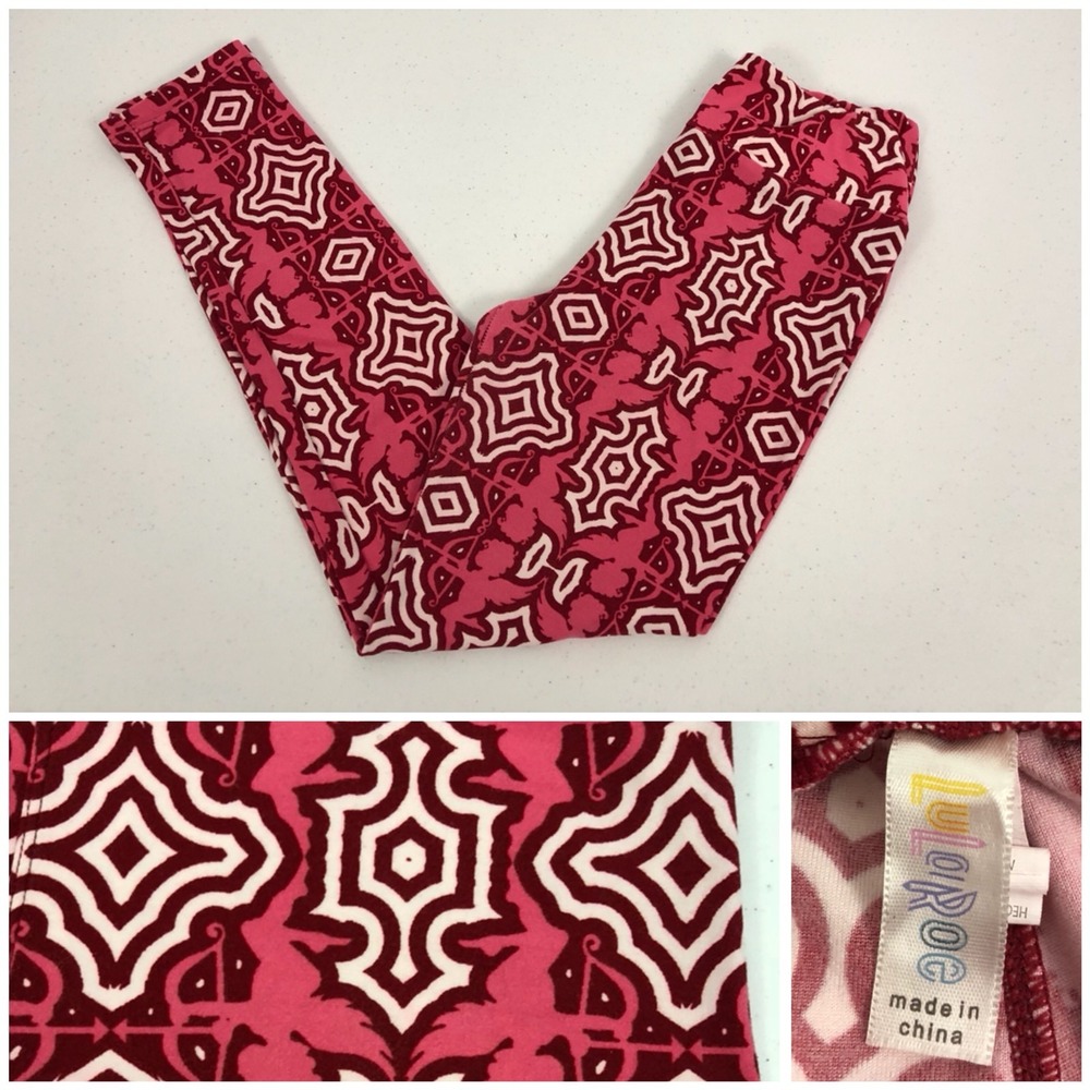 LulaRoe OS Leggings Unicorn Multicolor Unique Pattern Geometric Rare EUC